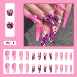 Pink press on nail set